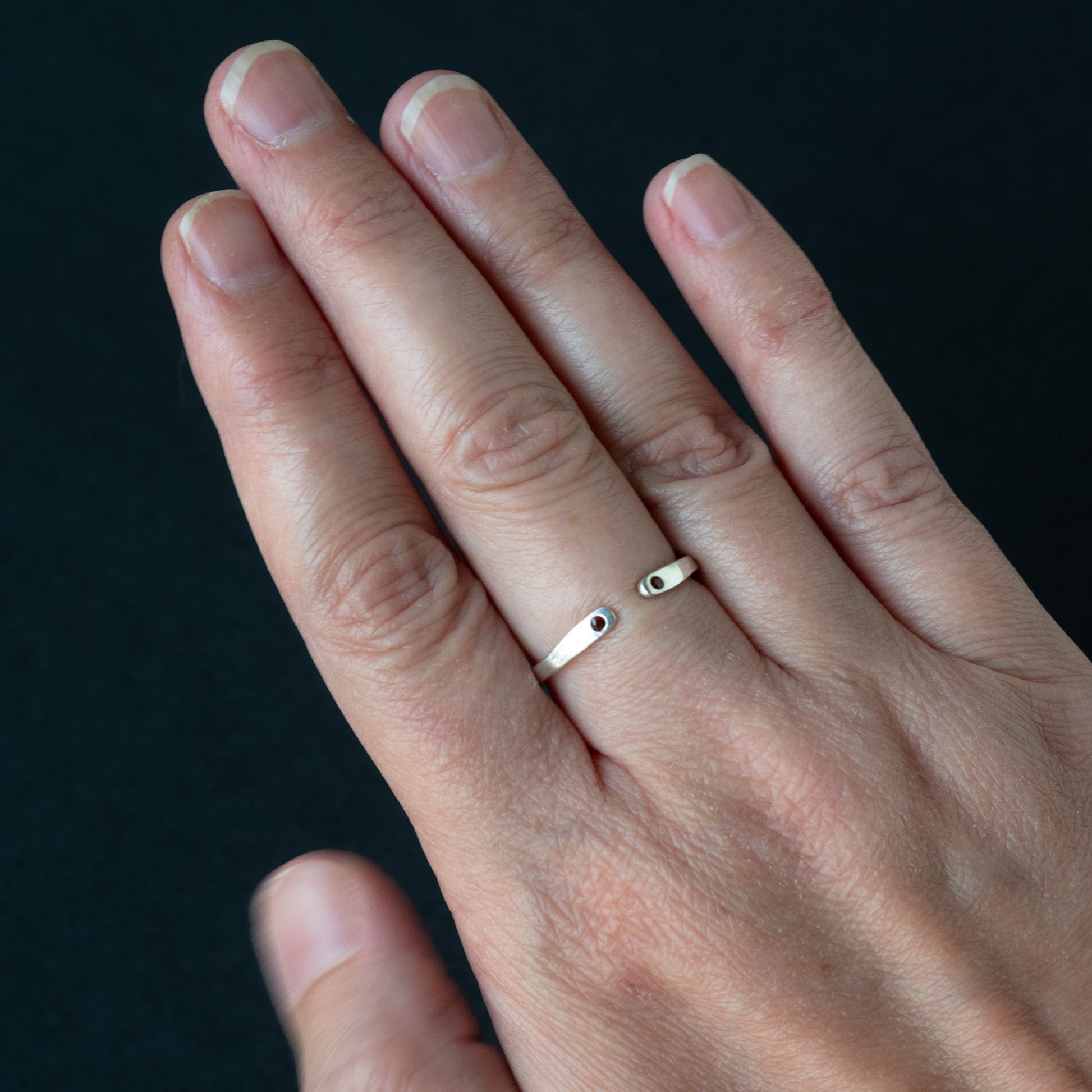 Double Garnet Open Ring | US sizes 6 to 8
