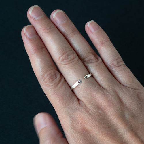 Double Garnet Open Ring | US sizes 6 to 8