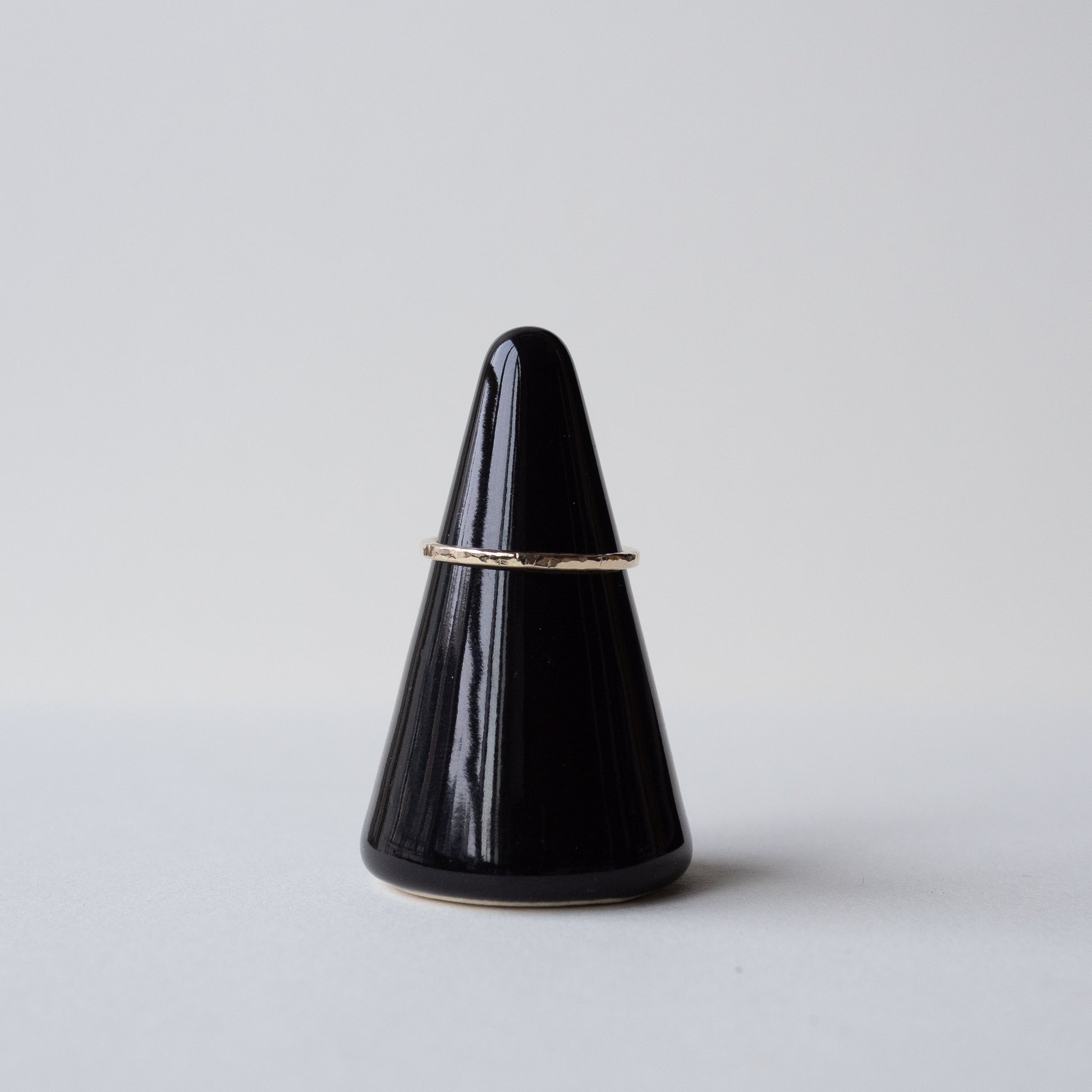 Hammered 10K Yellow Gold Stackable Ring