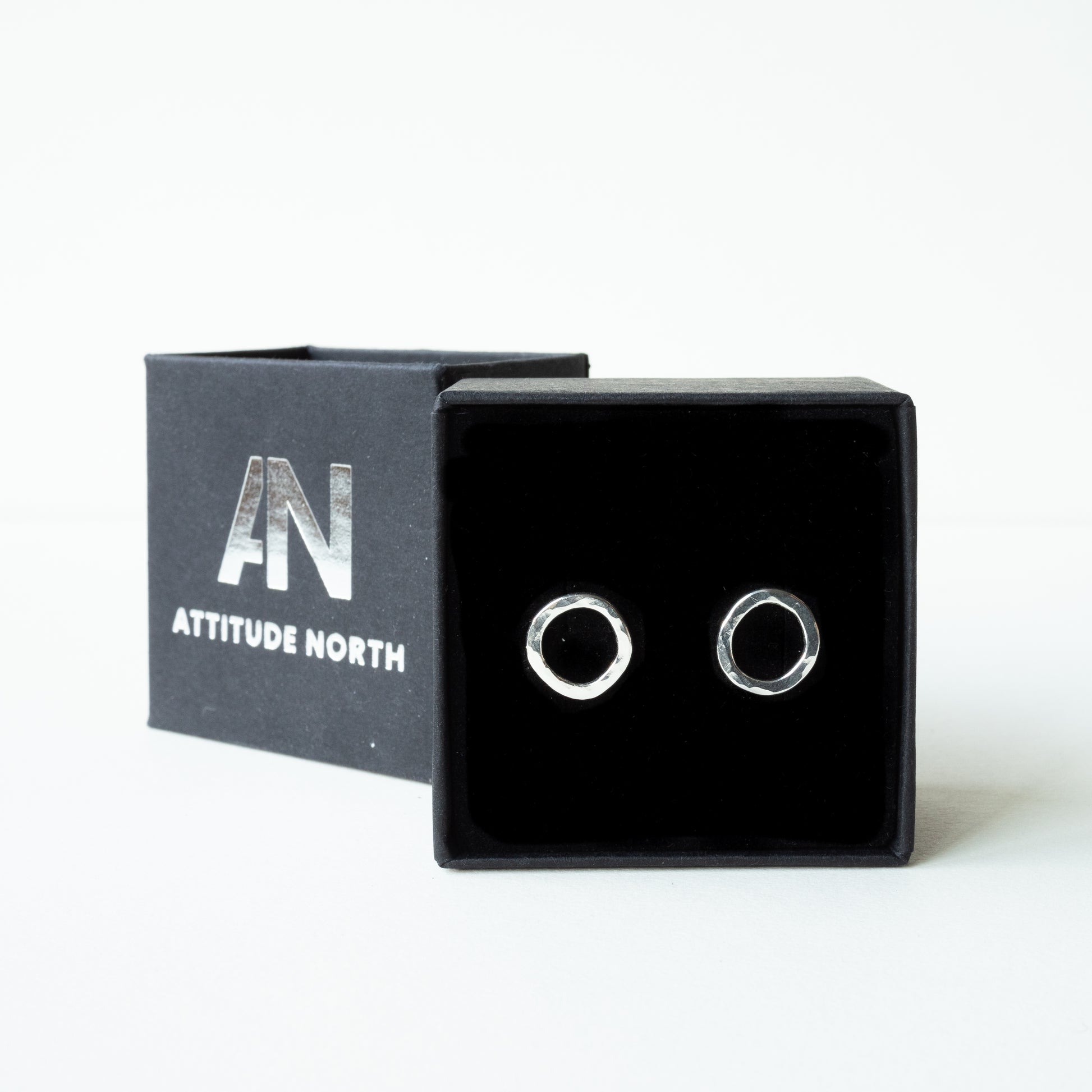 Hammered Circle Stud Earrings