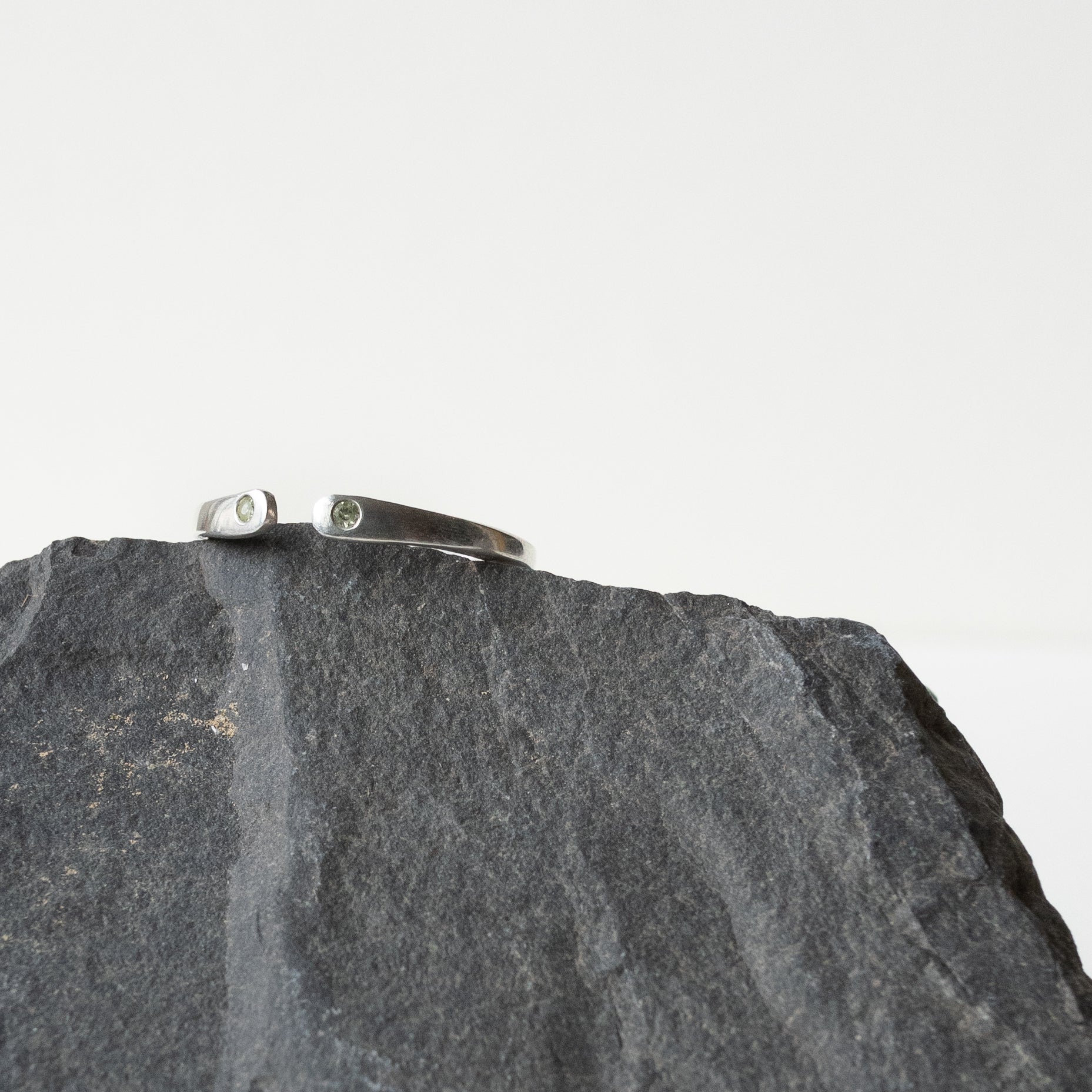 Double Peridot Open Ring | US sizes 6 to 8