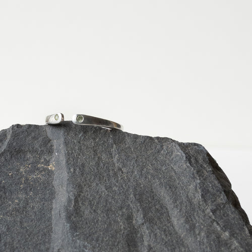 Double Peridot Open Ring | US sizes 6 to 8