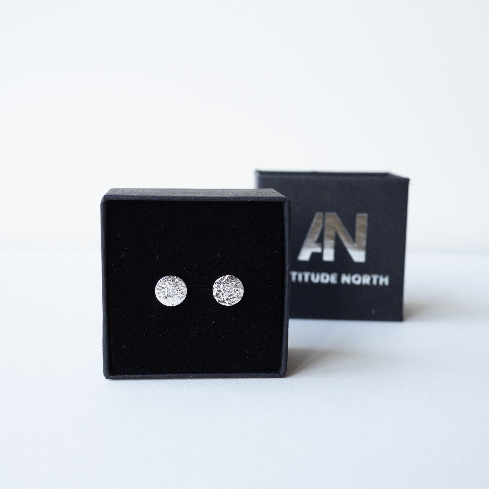 Reticulated Silver Stud Earrings