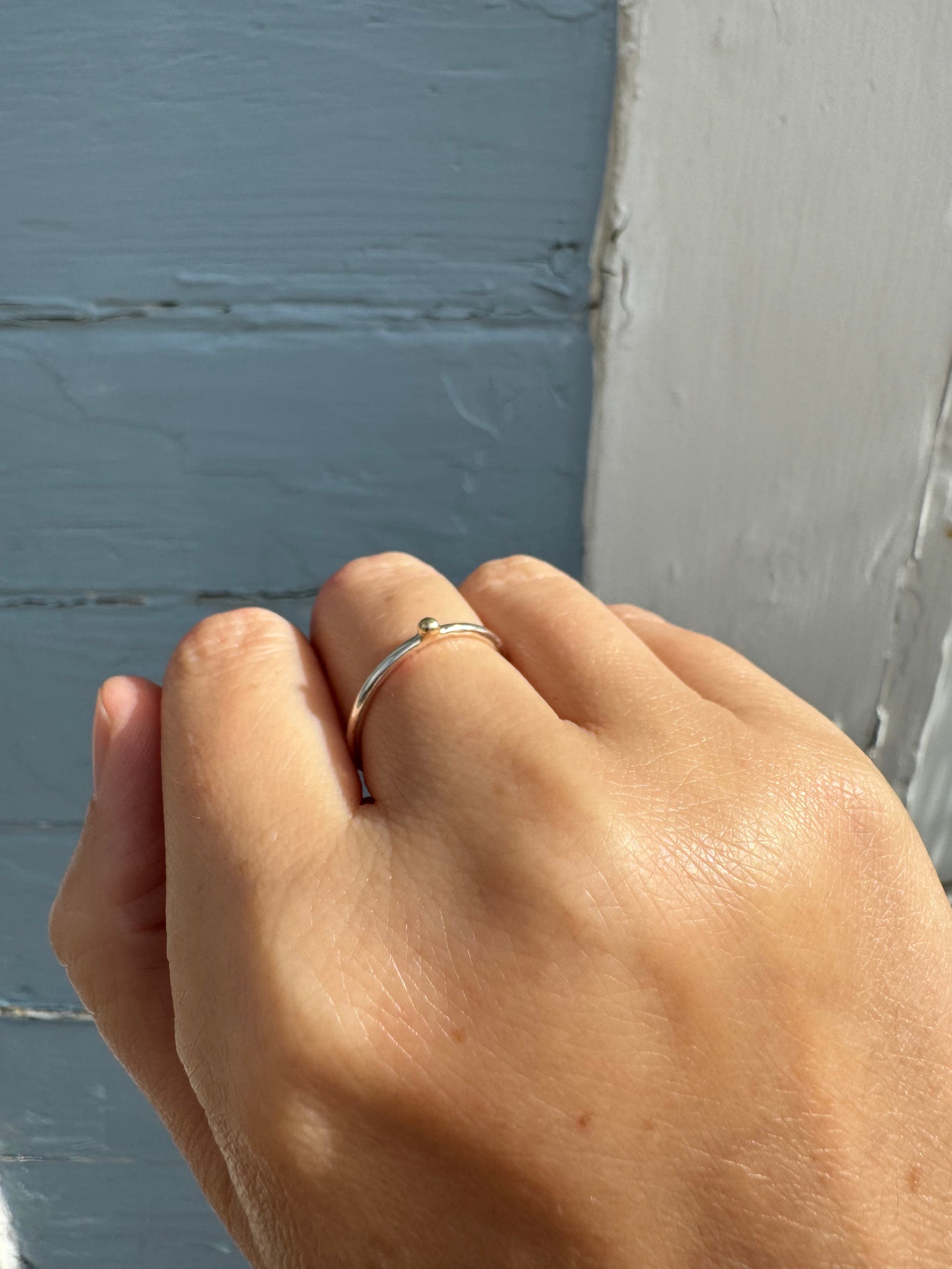 Gold and Silver Dot Ring