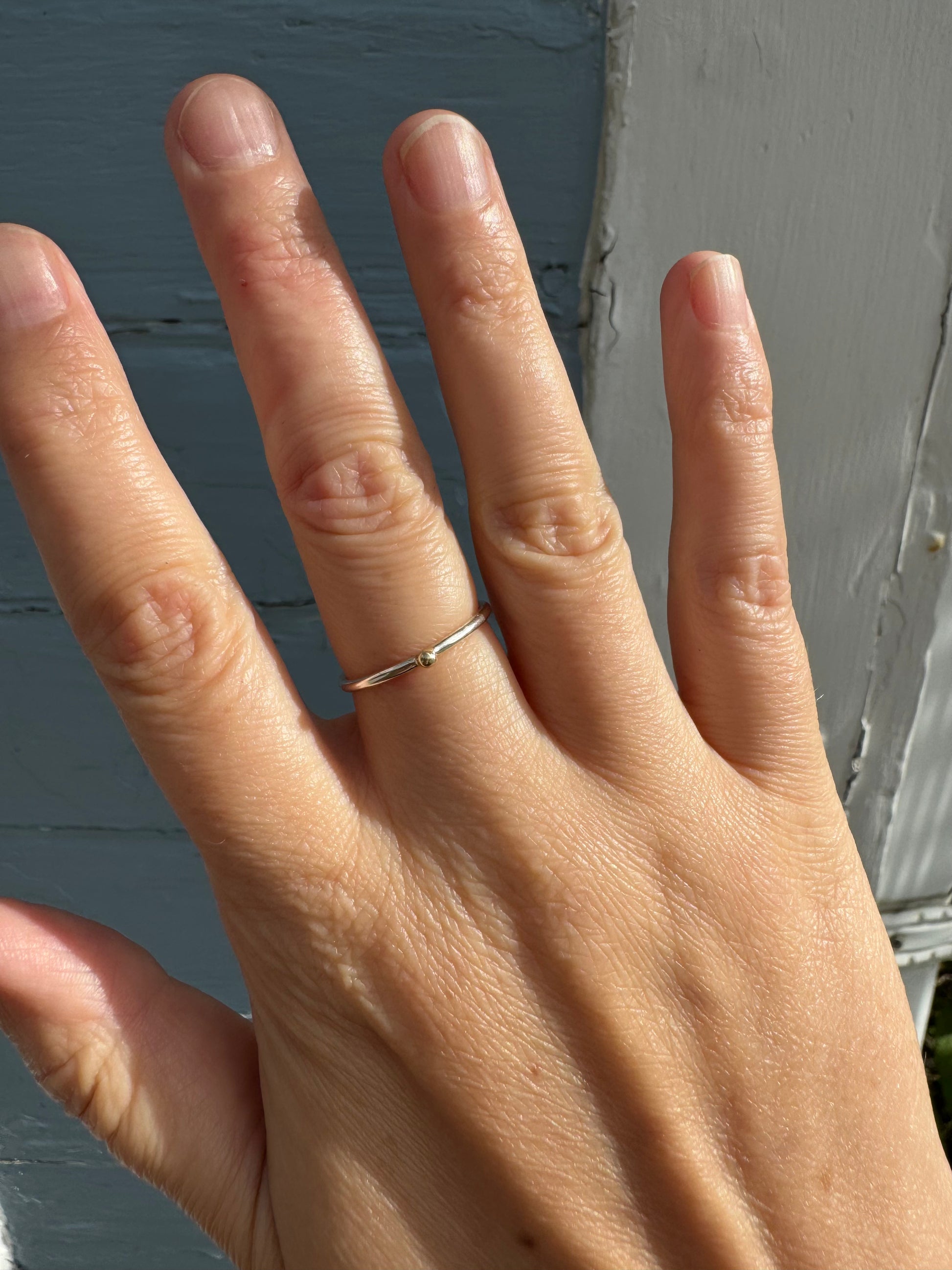 Gold and Silver Dot Ring
