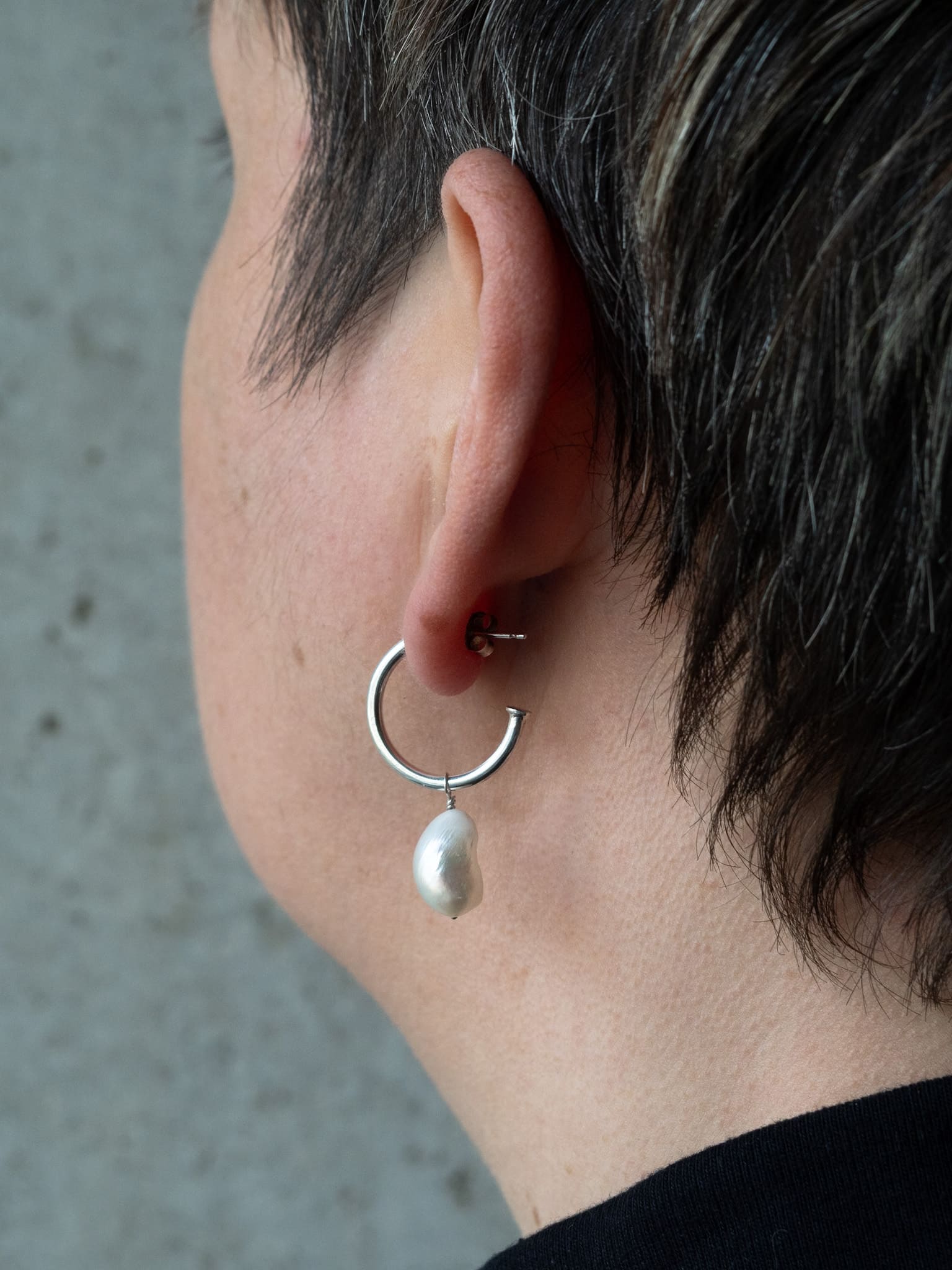 Pearl Charm Hoops