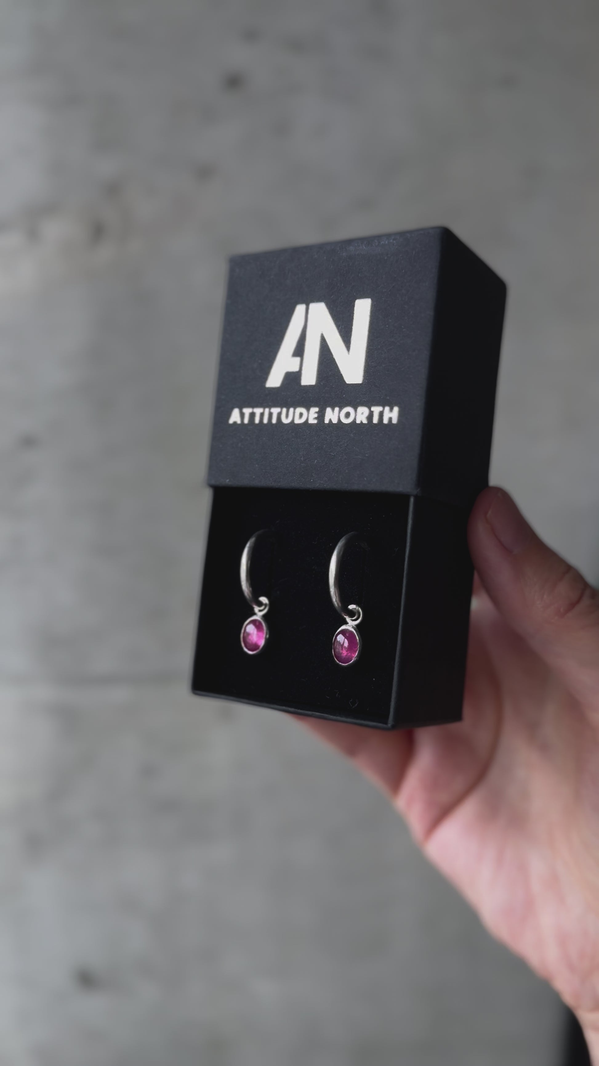 Pink Tourmaline Charm Hoops