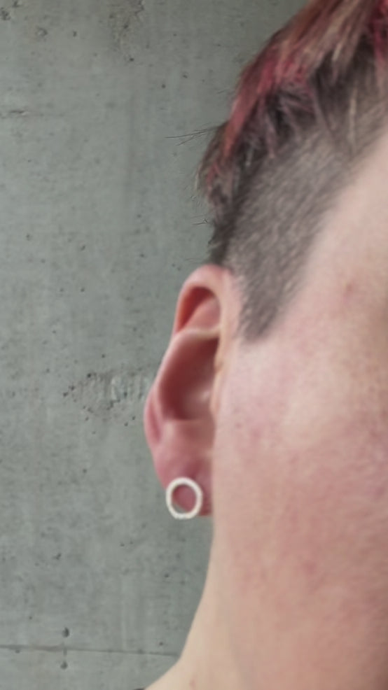 Hammered Circle Stud Earrings