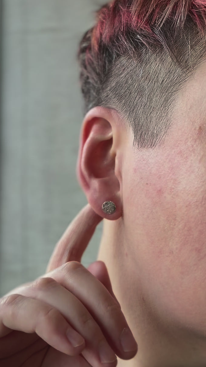 Reticulated Silver Stud Earrings