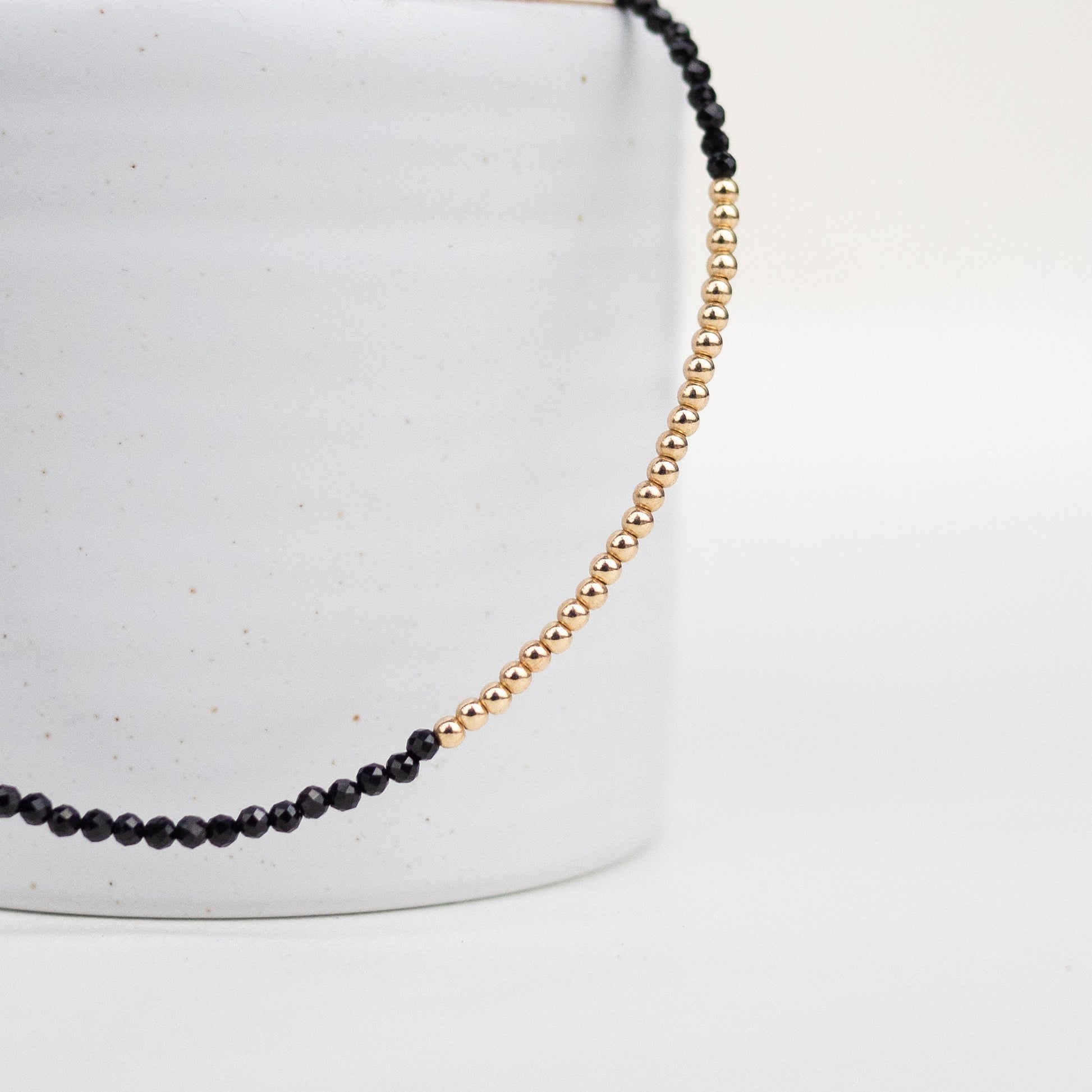 Two Tone Spinel and 14K Gold Filled Necklace