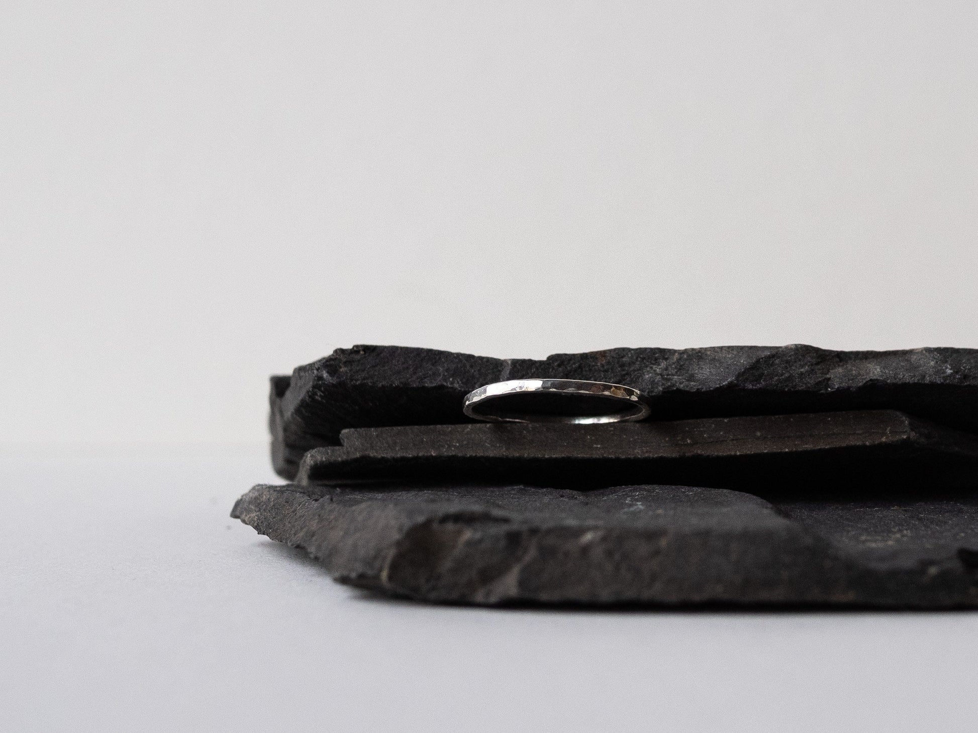 Hammered Silver Stackable Ring