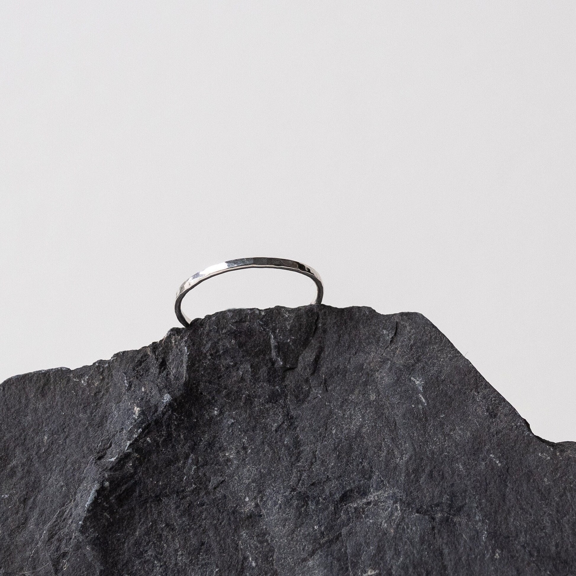 Hammered Silver Stackable Ring